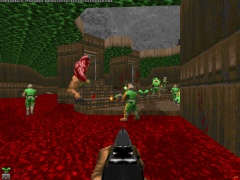 5 Marines Attacking Dual Barons (E1M8)