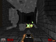 The player under attack from Dark Bishops, one of several Hexen monsters featured in Void.