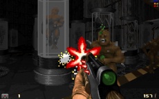 A screenshot of Action Doom in the test chamber area.