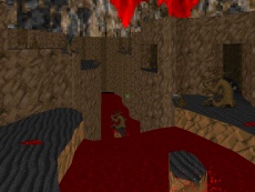 The valley from Warpzone, showing a blood red river. (no monsters)